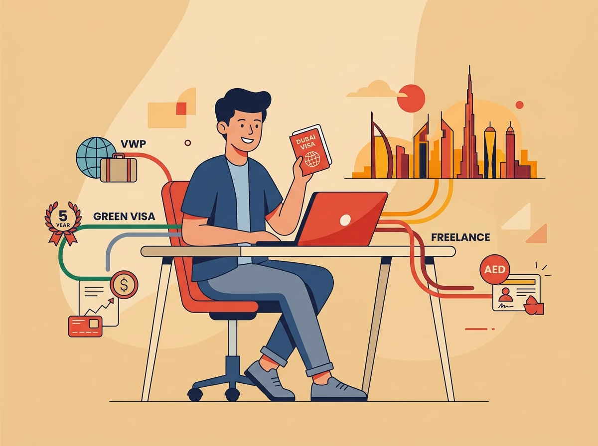 Dubai Remote Work Visa for Digital Nomads: VWP, Green Visa, and Freelance Permit