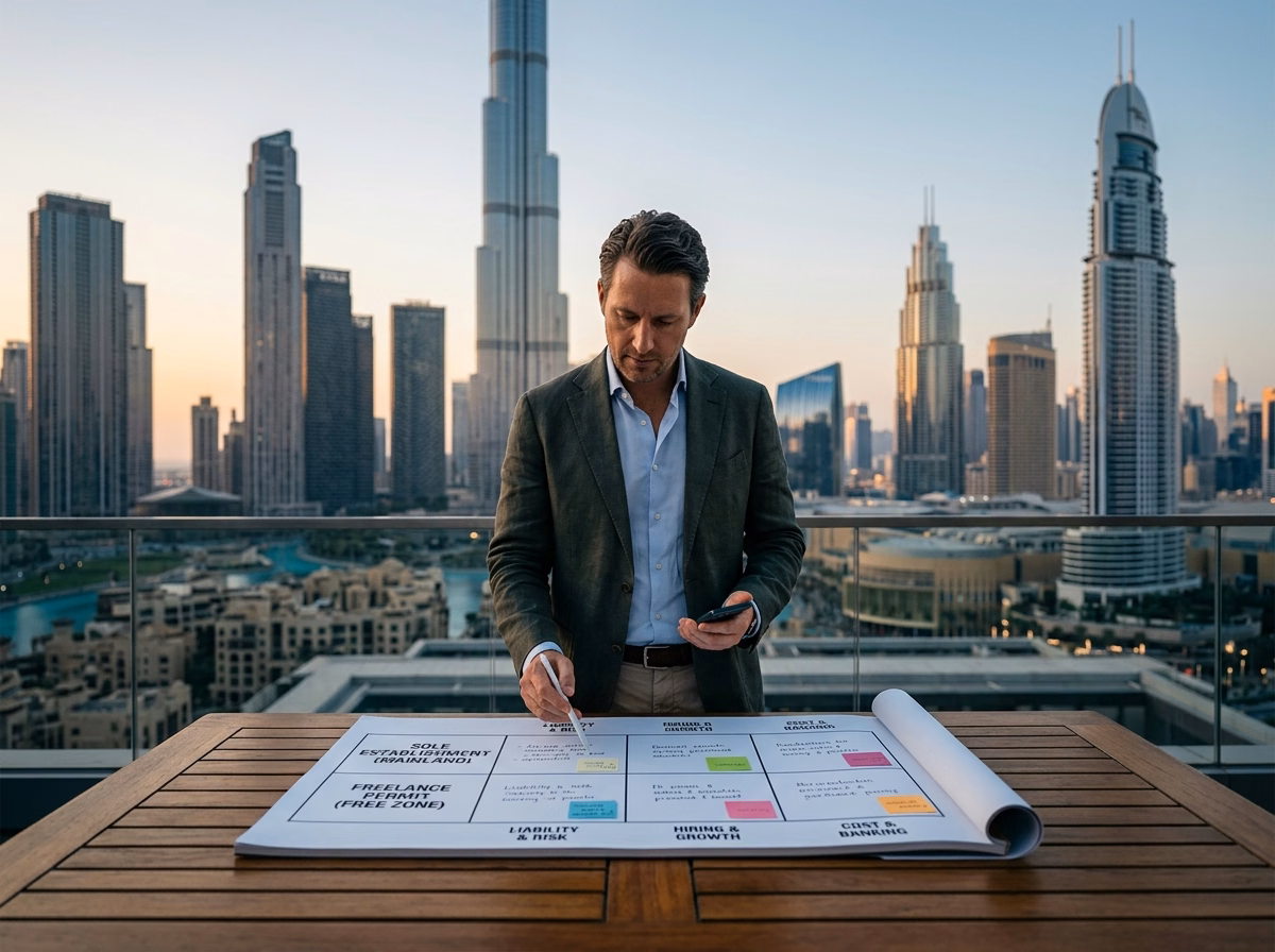 Einzelunternehmer Dubai 2026: Sole Establishment vs Freelance Permit im Vergleich
