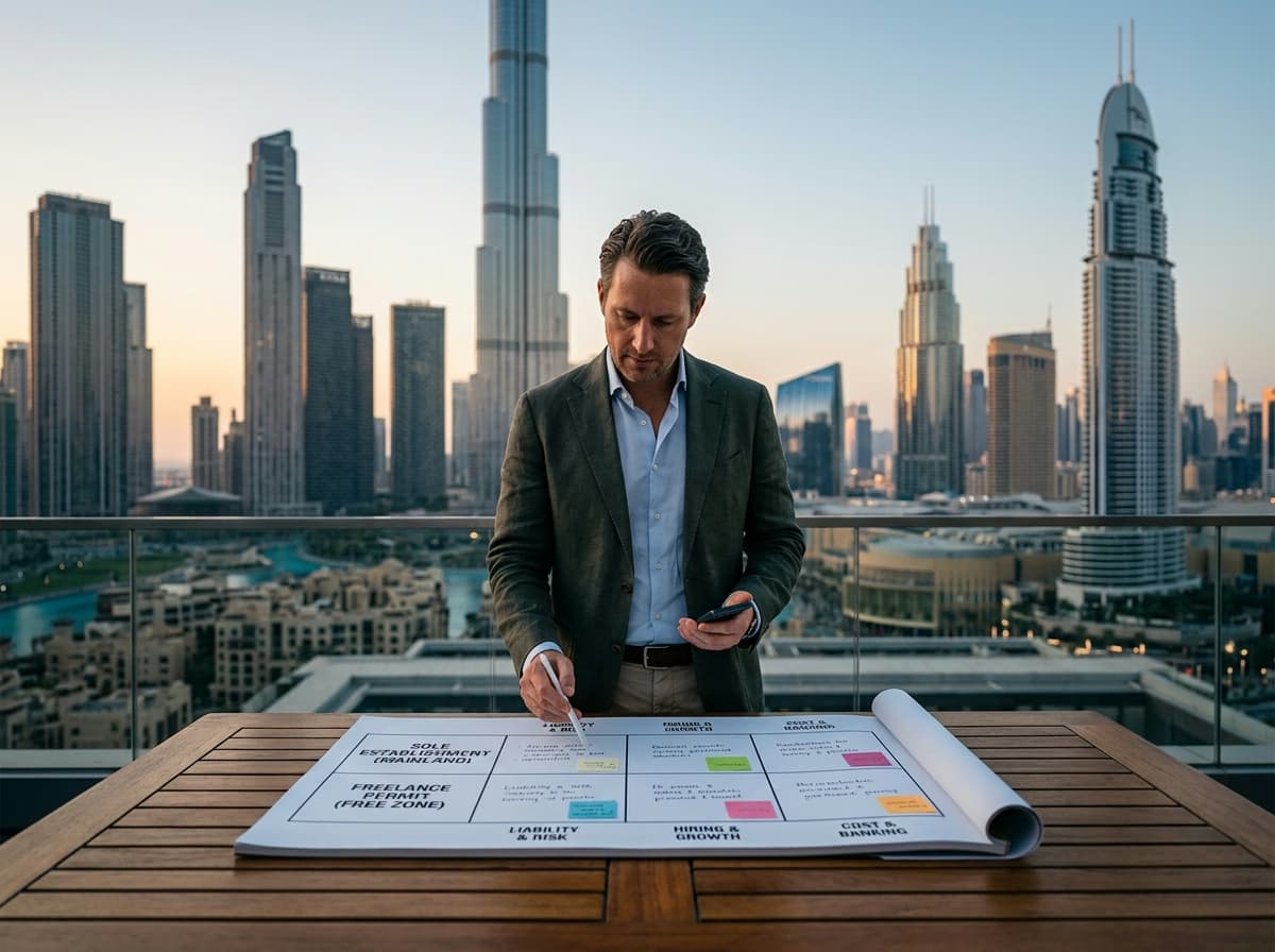 Einzelunternehmer Dubai 2026: Sole Establishment vs Freelance Permit im Vergleich